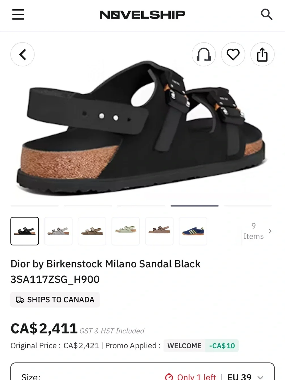Limited Edition DiorxBirkenstock Milano size 39 - Picture 6 of 6